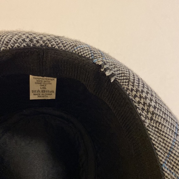 Mens Plaid Fedora Raw Hem hat - Picture 4 of 6
